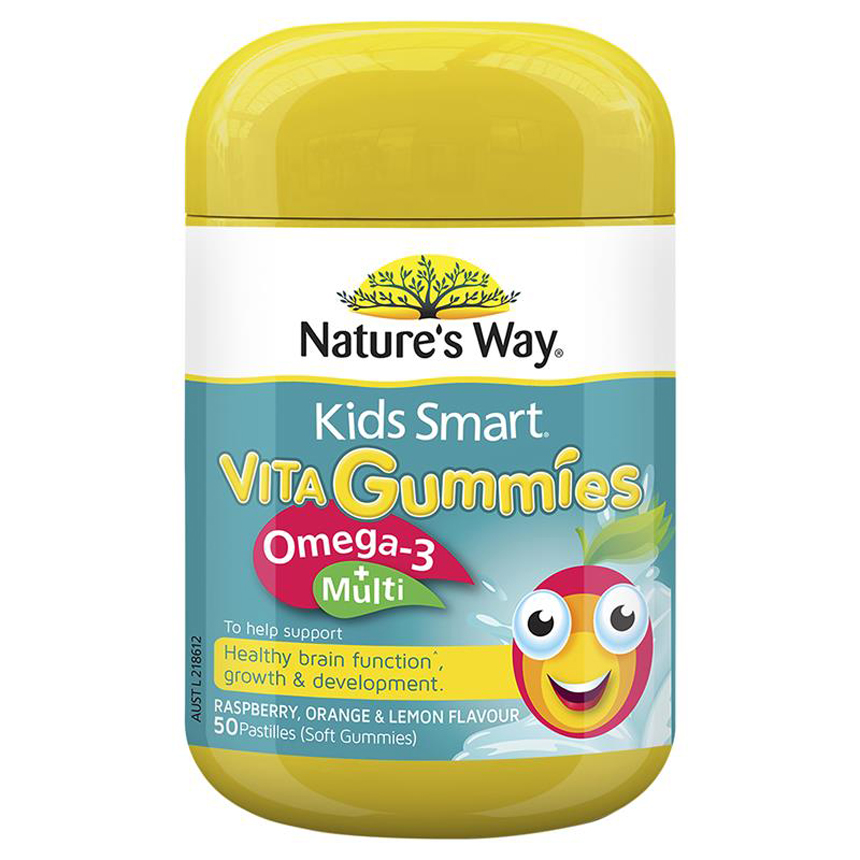 Nature's Way Omega 3 + Multi Kids Smart Vita Gummies 50 viên | Nhập khẩu từ Úc