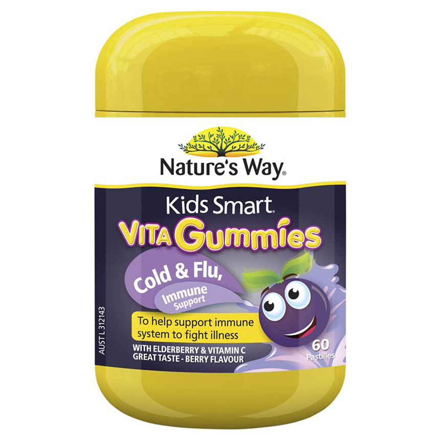 Nature's Way Cold & Flu Immunity Defence Kids Smart Vita 60 viên | Xuất xứ Úc