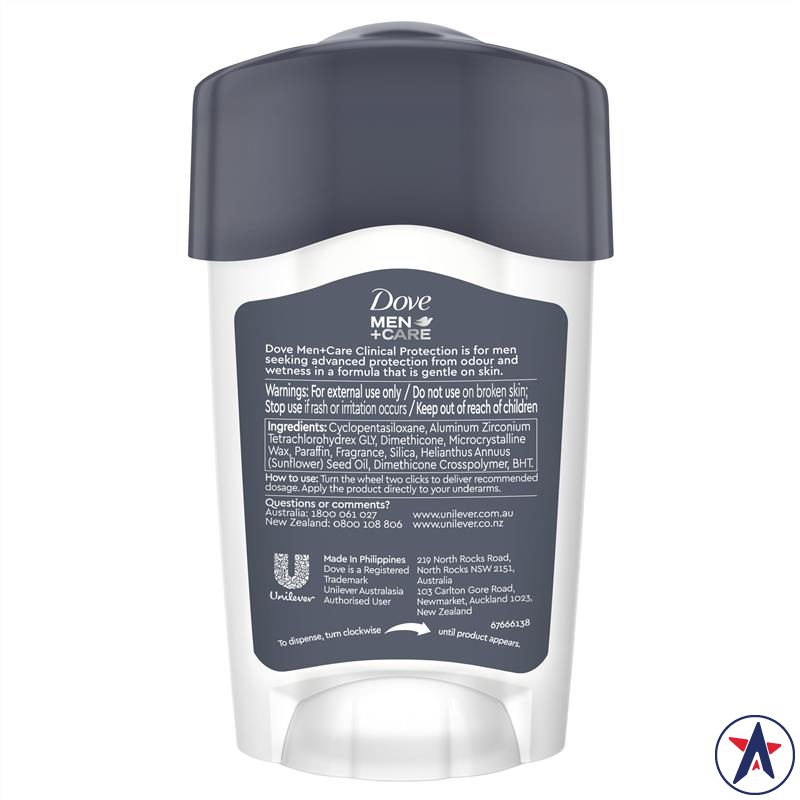 Lăn khử mùi Dove for Men Clinical Protection Antiperspirant Deodorant Clean Comfort 45ml