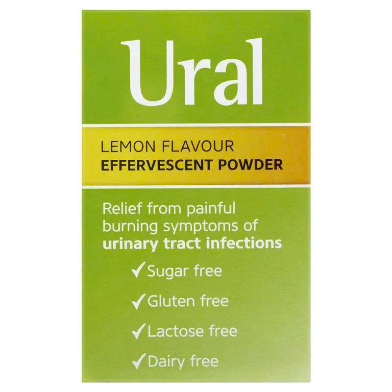 Bột Ural Lemon & Cranberry Flavour Effervescent hỗ trợ đường tiết niệu 28 gói