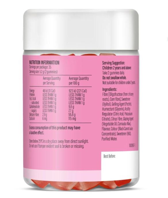 Kẹo dẻo chất xơ hỗ trợ tiêu hóa và nhu động ruột cho trẻ Life Botanics Kids Fibre Gummies