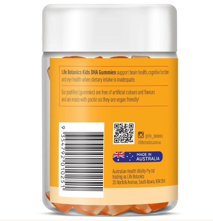 Kẹo dẻo bổ sung DHA cho trẻ em Life Botanics Kids DHA Gummies