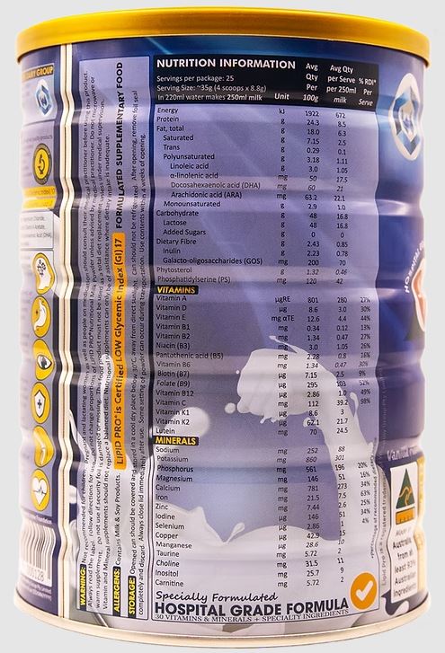 Sữa bột dinh dưỡng LIPID PRO Nutritional Milk Powder 900g