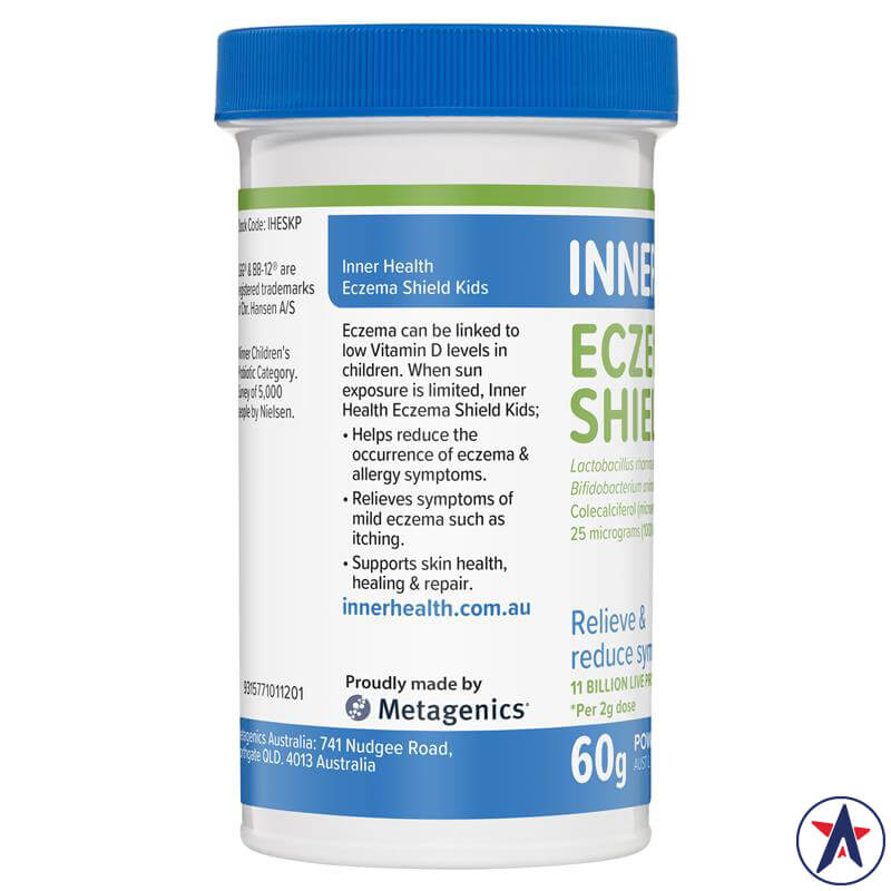Lợi khuẩn cho bé bị viêm da cơ địa Eczema Shield Kids Inner Health 60g