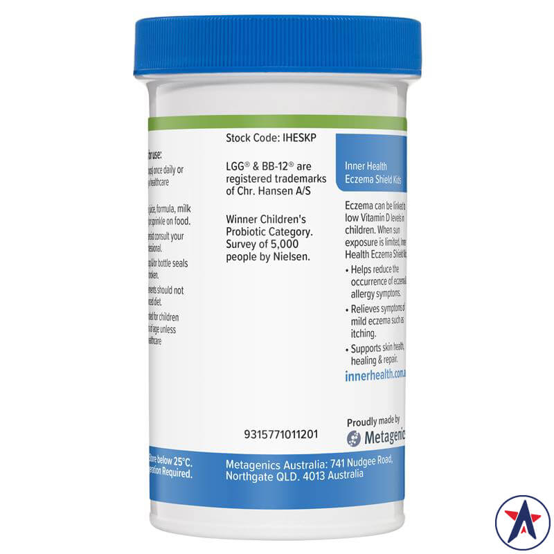 Lợi khuẩn cho bé bị viêm da cơ địa Eczema Shield Kids Inner Health 60g