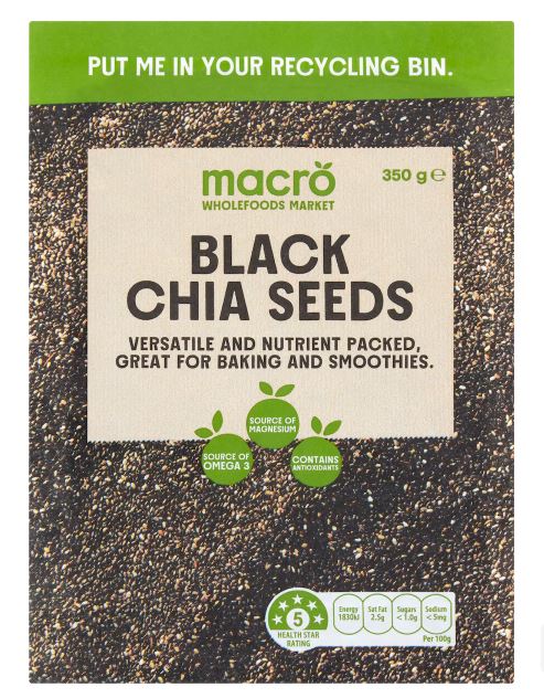 Hạt chia đen của Úc Macro Black Chia Seeds
