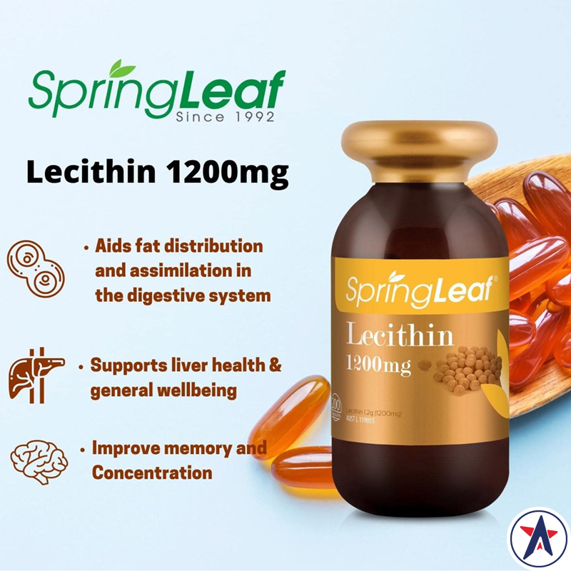 Springleaf Moisturezer Mầm đậu nành SpringLeaf Lecithin 1200mg 200 viên