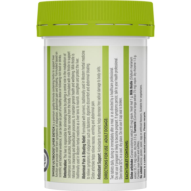 Liver Detox Swisse Ultiboost thải độc gan của Úc 60 viên | Thương hiệu Úc
