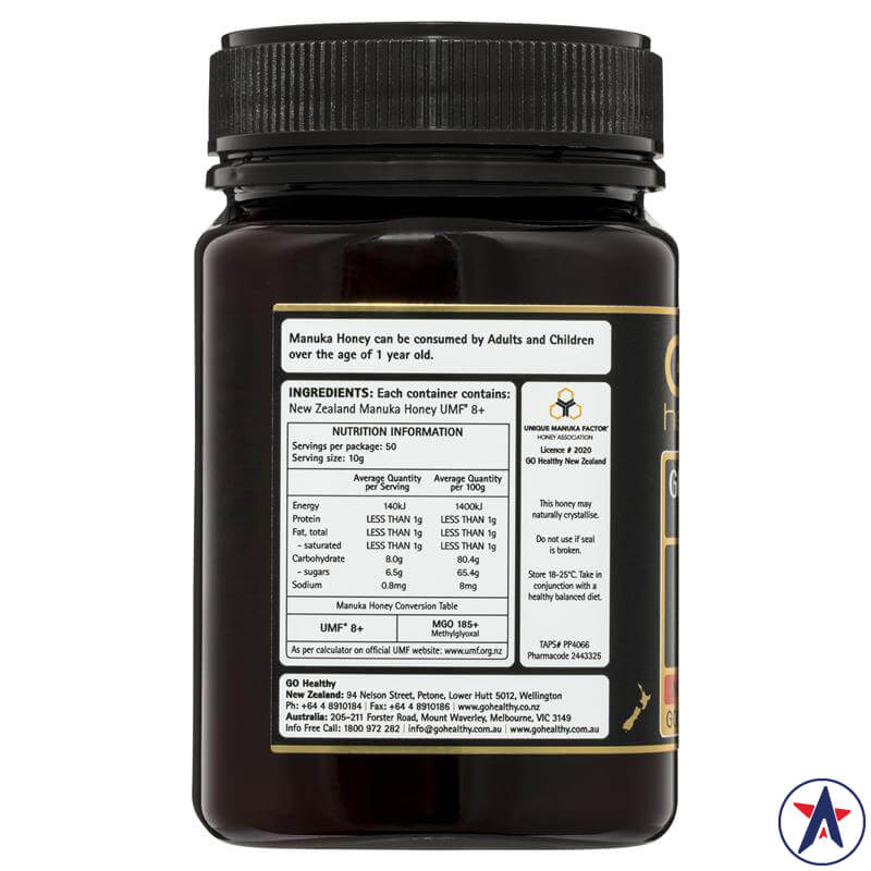Mật ong Manuka GO Healthy UMF 8+ (MGO 180+) 500g