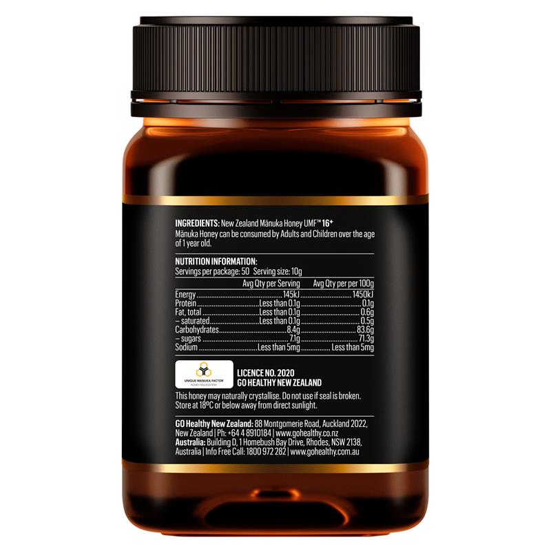 Mật ong Manuka Úc GO Healthy Manuka Honey UMF 16+ (MGO 570+) 500g