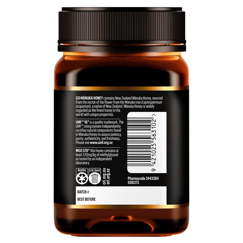 Mật ong Manuka Úc GO Healthy Manuka Honey UMF 16+ (MGO 570+) 500g