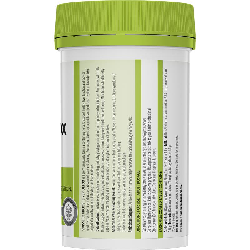 Viên uống Liver Detox Úc Swisse Ultiboost thải độc gan