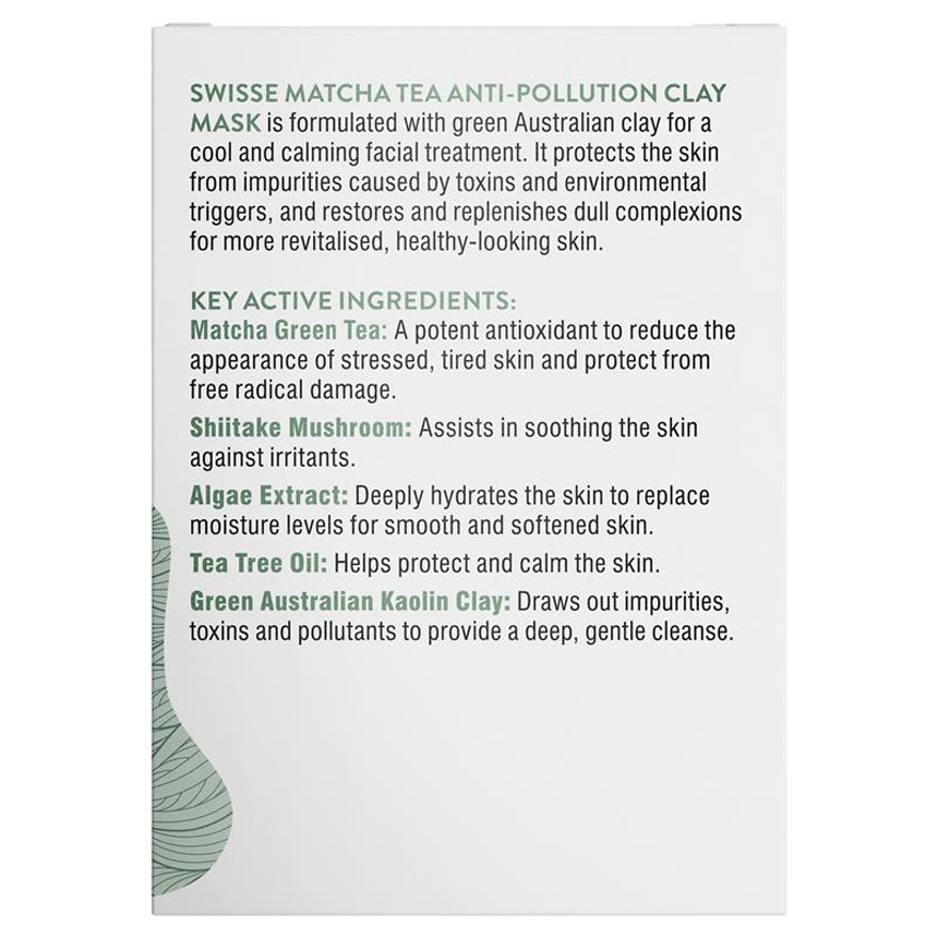 Mặt nạ thải độc da Swisse Matcha Tea Anti Pollution Clay Mask 70g