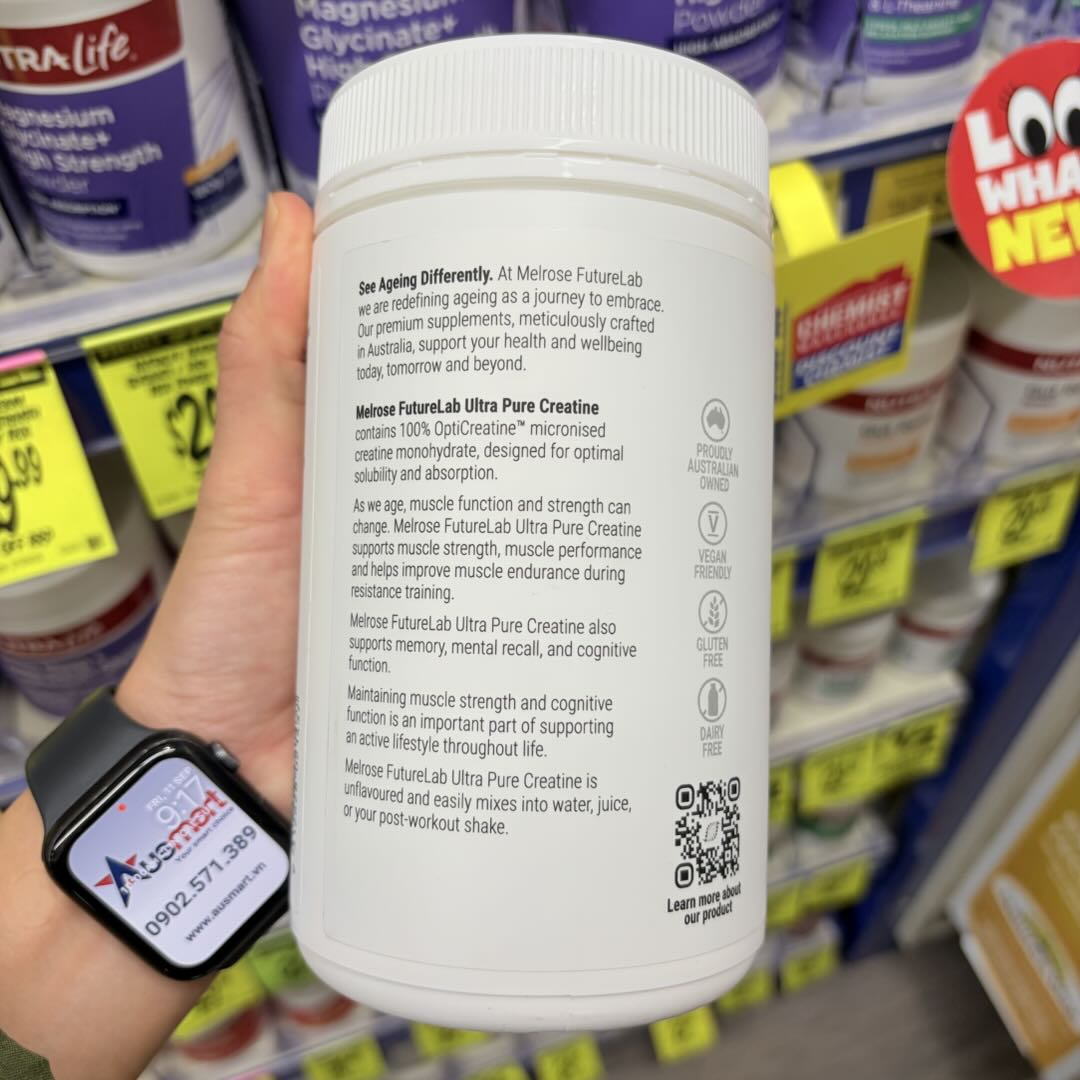 Bột hỗ trợ tăng cơ Melrose FutureLab Ultra Pure Creatine