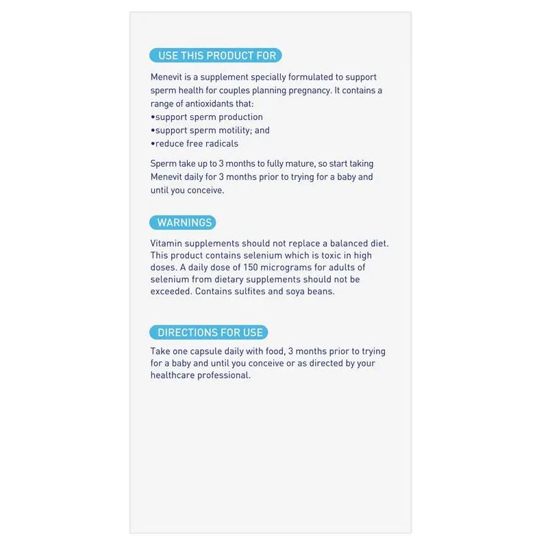 Menevit Pre-Conception Sperm Health cho nam giới