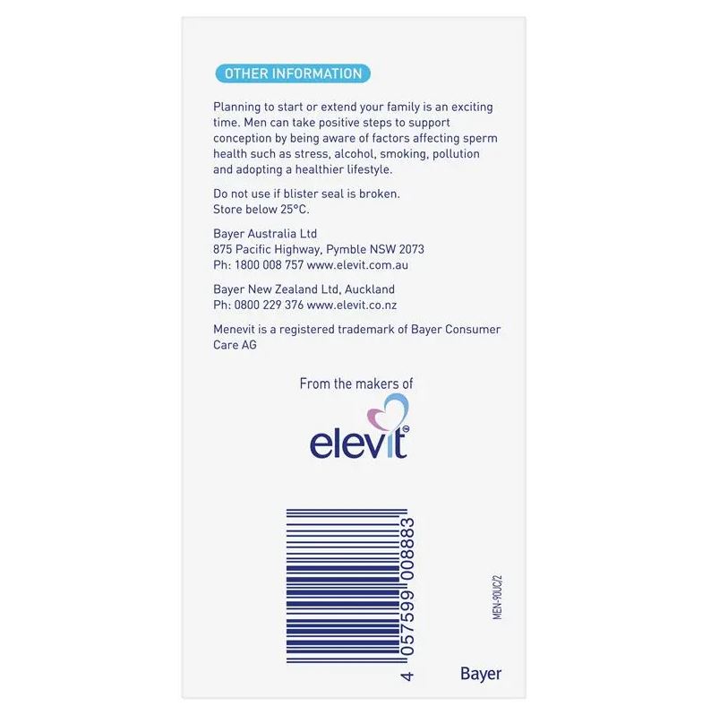 Menevit Pre-Conception Sperm Health cho nam giới