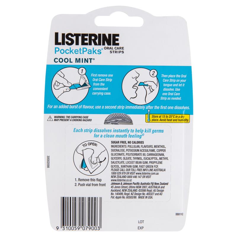 Miếng ngậm thơm miệng Listerine Pocketpaks Cool Mint 72 miếng
