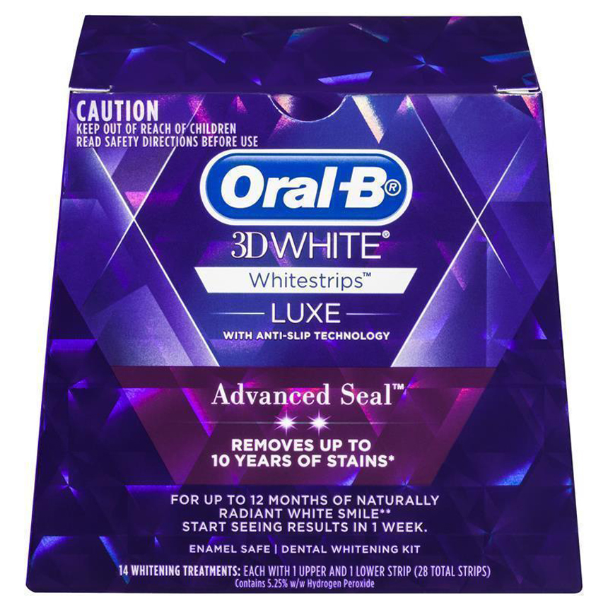 Miếng dán trắng răng Oral B 3D White Luxe Advanced Seal 14 miếng | Nhập khẩu từ Úc