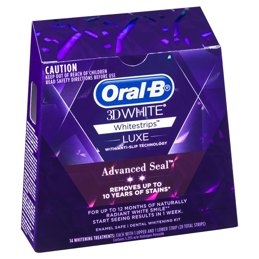 Miếng dán trắng răng Oral B 3D White Luxe Advanced Seal 14 miếng | Sản phẩm Úc chính hãng