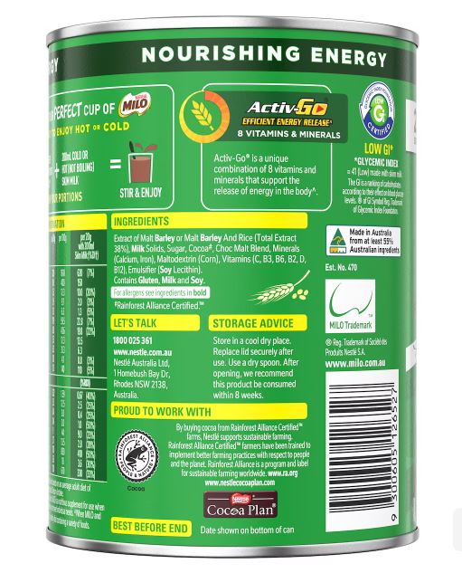 Sữa Milo Úc Nestlé chính hãng từ Australia