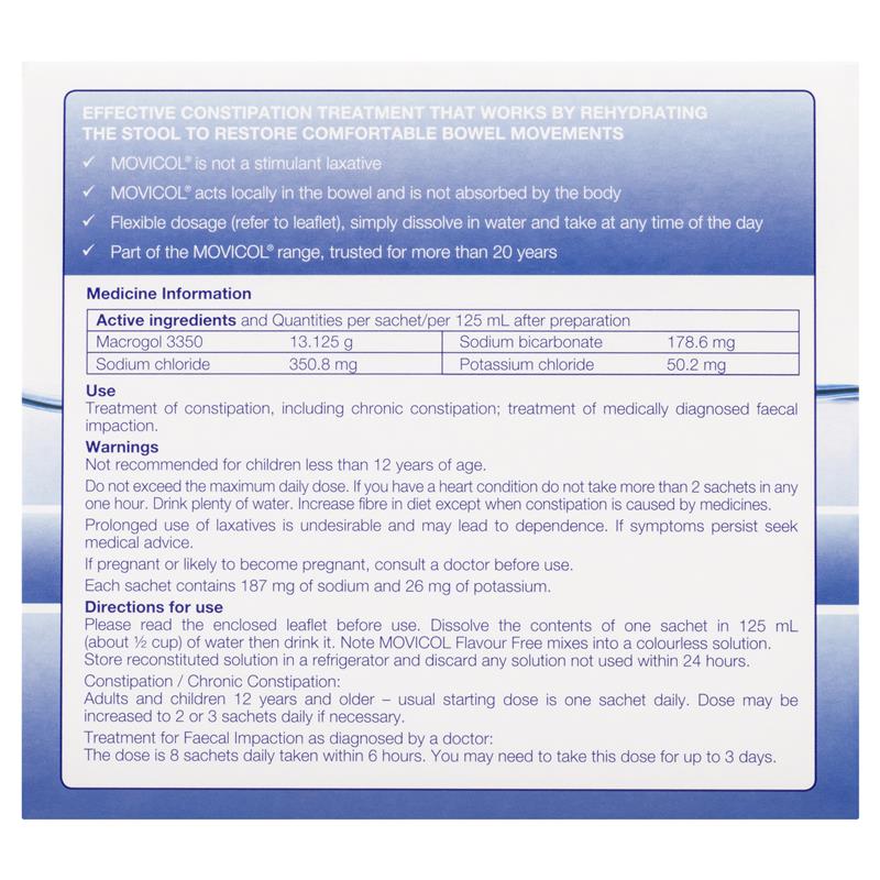 Hỗ trợ điều trị táo bón cho người lớn Movicol Adult Flavour Free 30 gói
