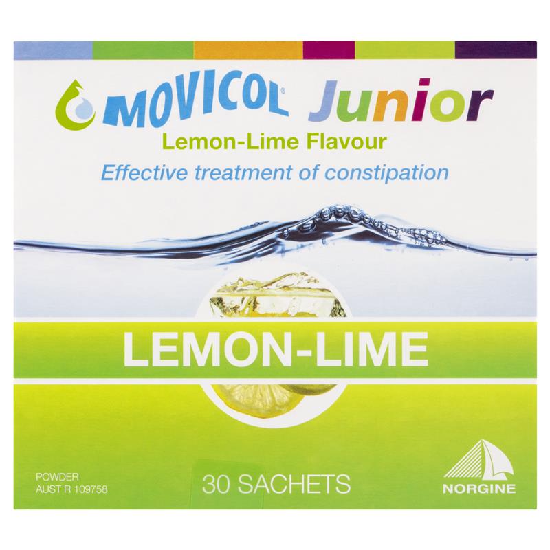 Hỗ trợ điều trị táo bón cho trẻ Movicol Junior Lemon Lime 30 gói