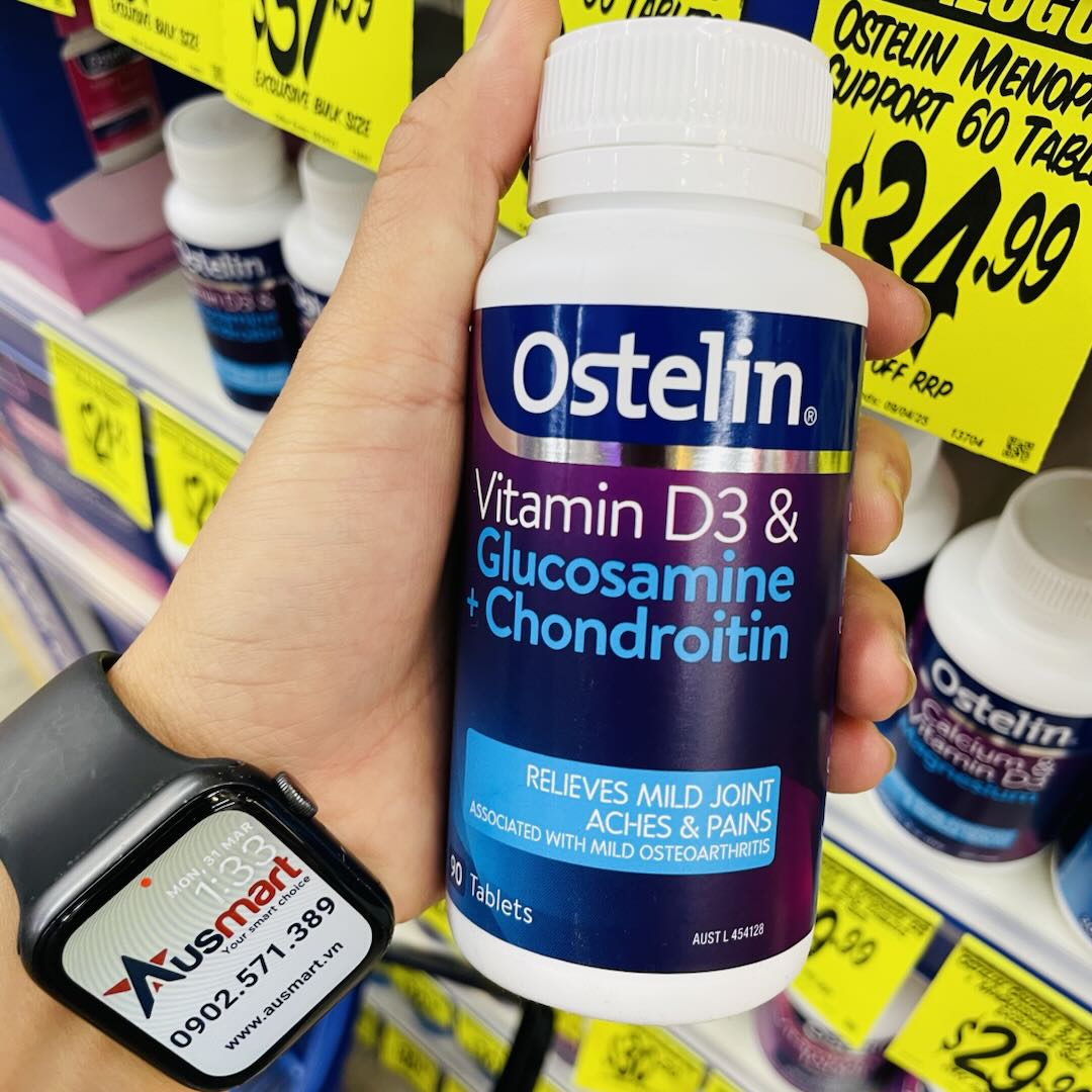 Viên uống bổ xương khớp Ostelin Vitamin D3 & Glucosamine + Chondroitin