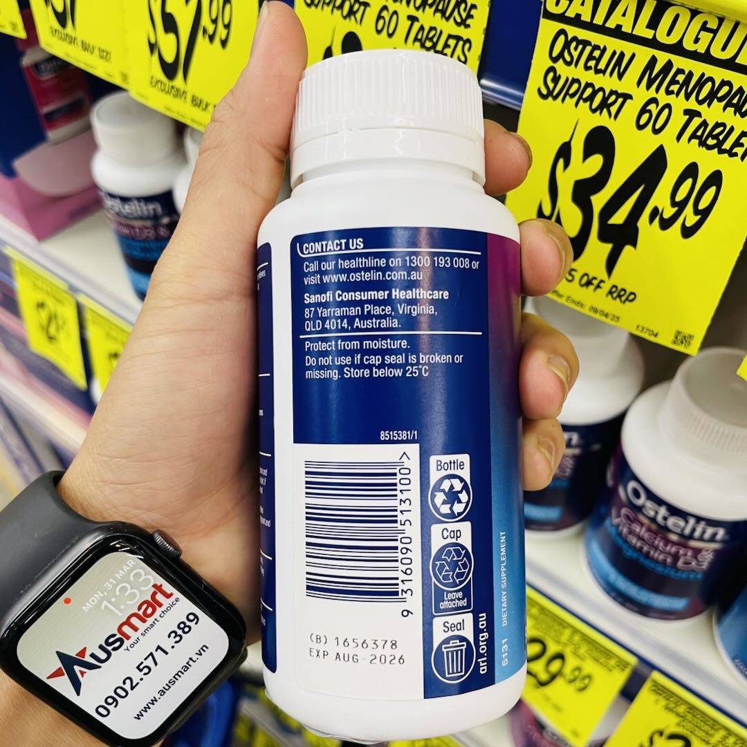 Viên uống bổ xương khớp Ostelin Vitamin D3 & Glucosamine + Chondroitin