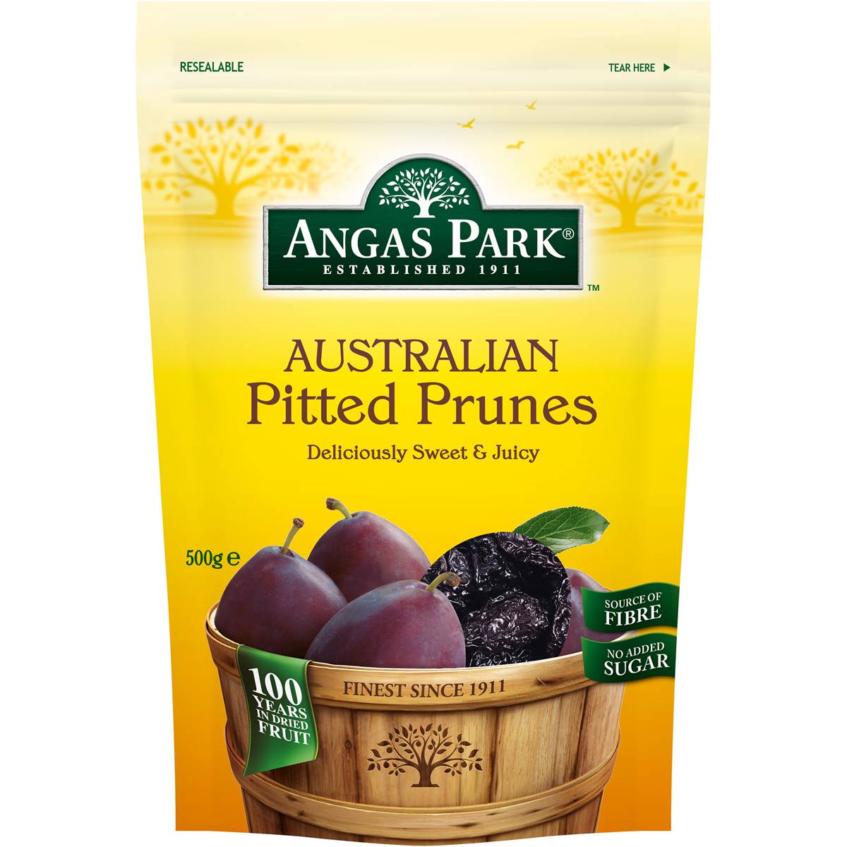 Mứt mận Úc Angas Park Australia Pitted Prunes Resealable 500g | Hàng xách tay Úc chính hãng