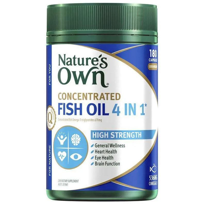 Dầu cá cô đặc Omega 3 Nature's Own Fish Oil 4 in 1 Concentrated