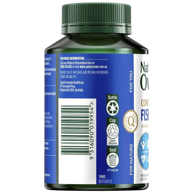Dầu cá cô đặc Omega 3 Nature's Own Fish Oil 4 in 1 Concentrated