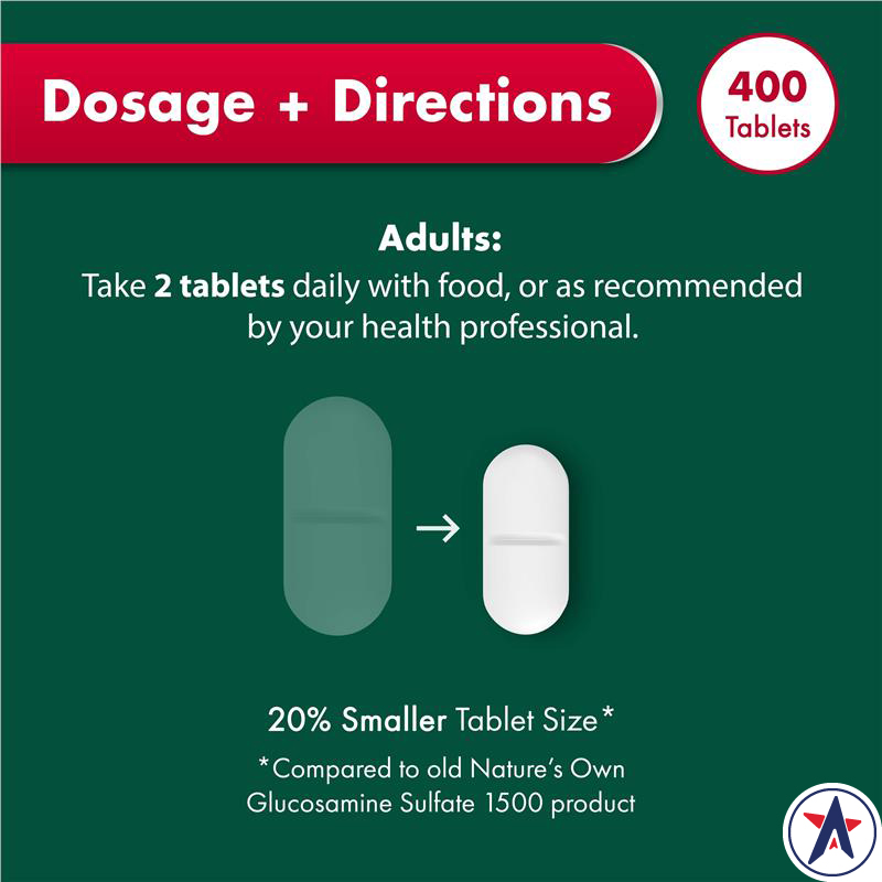 Nature's Own Glucosamine Sulfate for Joint Health 400 viên bổ xương khớp