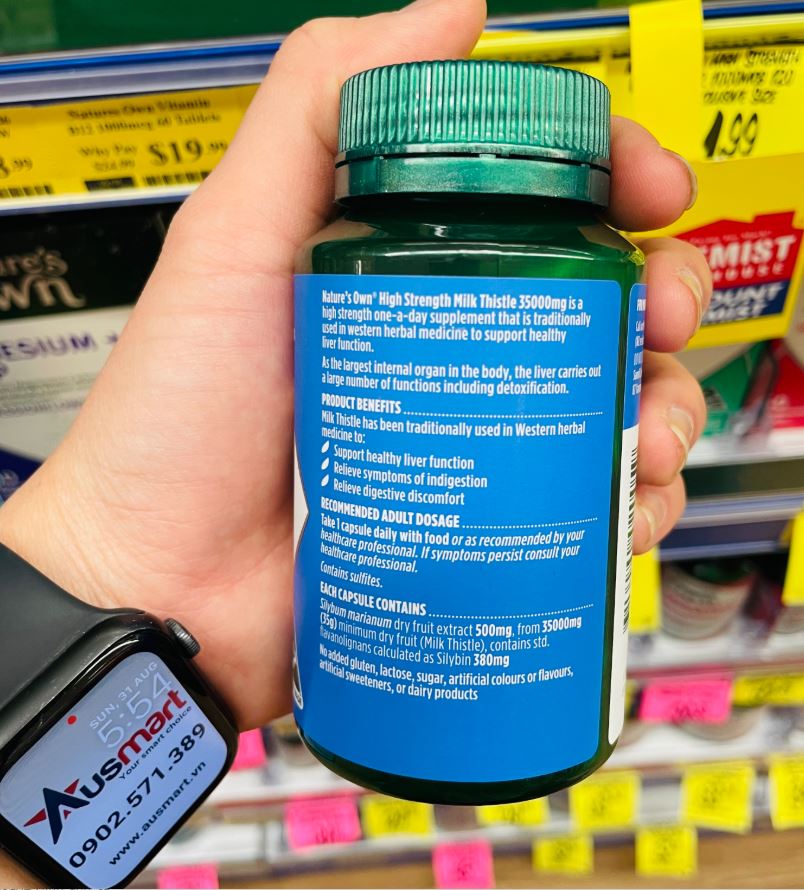 Viên uống bổ gan Nature's Own High Strength Milk Thistle 35000mg