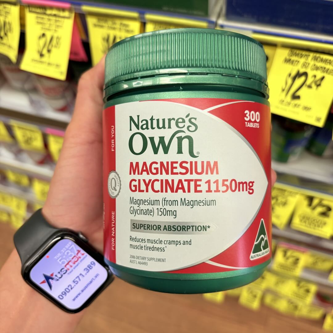 Viên uống bổ sung Magie Nature's Own Magnesium Glycinate
