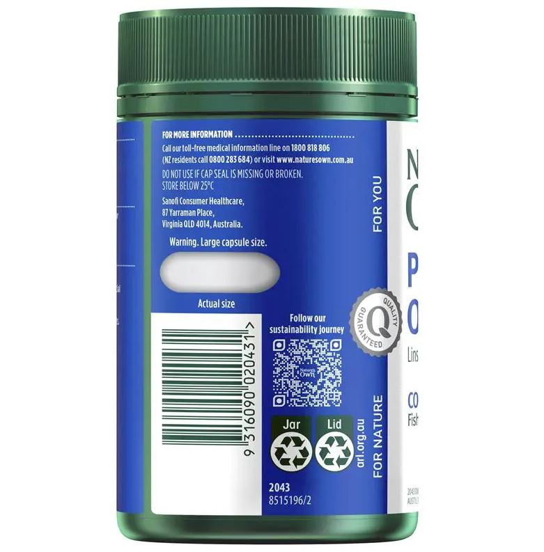 Dầu hạt lanh Nature's Own Plant Based Omega 125 viên