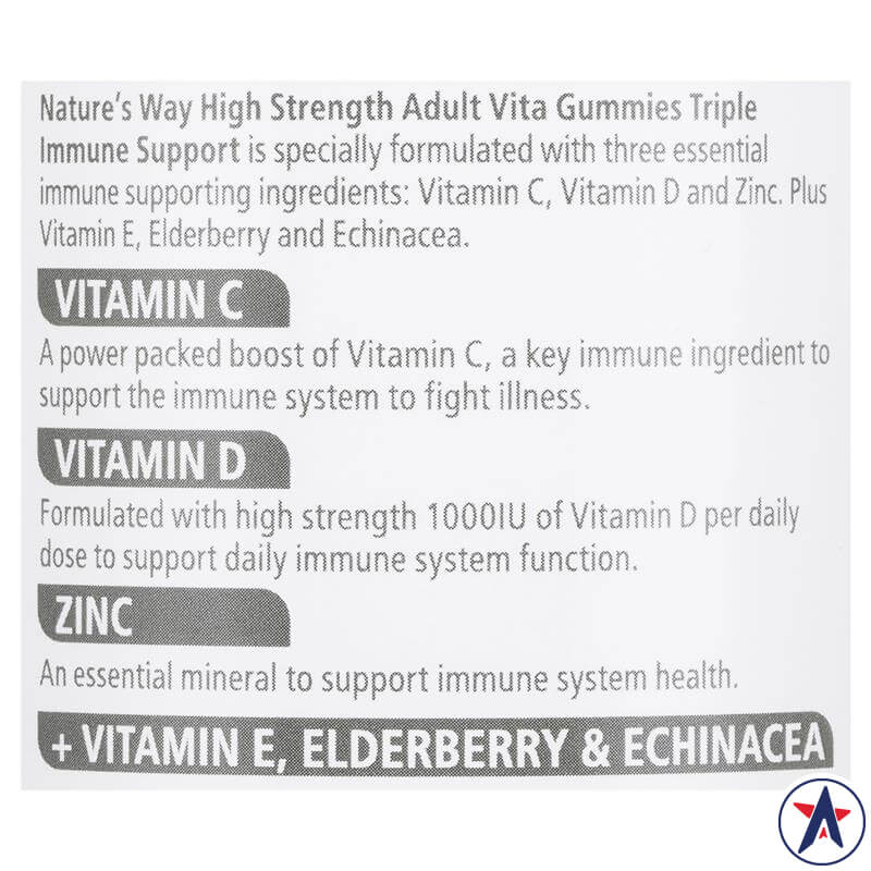 Nature's Way Adult Vita Gummies High Strength Triple Immune 50 viên