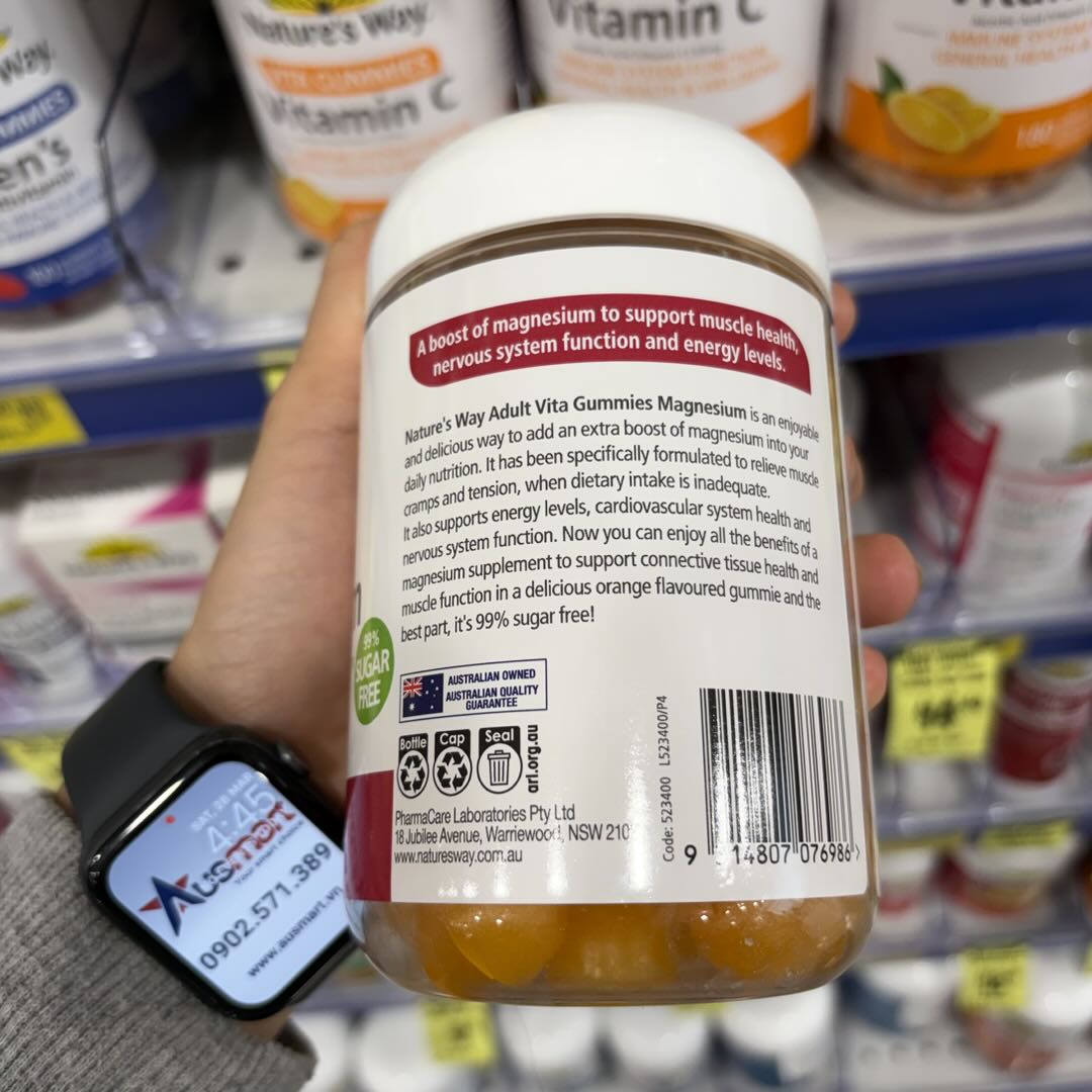 Kẹo dẻo bổ sung Magie Nature's Way Magnesium Vita Gummies 80 viên