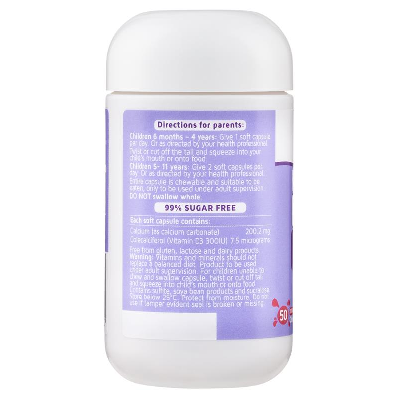 Nature's Way Calcium + Vitamin D3 Kids Smart Bursts 50 viên