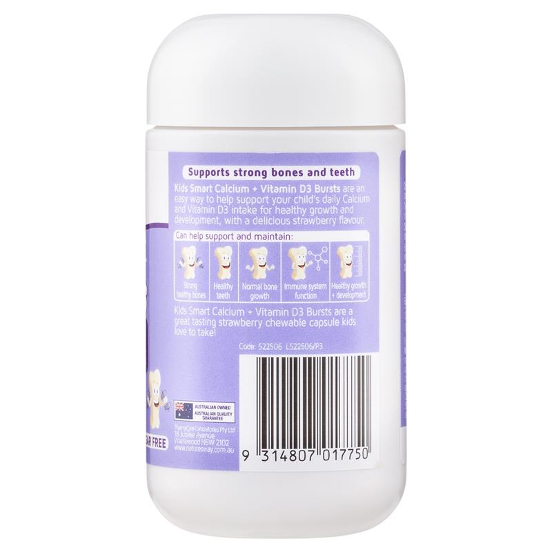 Nature's Way Calcium + Vitamin D3 Kids Smart Bursts 50 viên