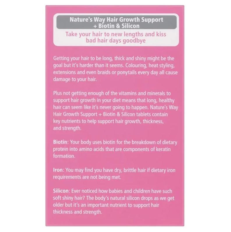 Nature's Way Hair Growth Support + Biotin & Silicon 30 viên