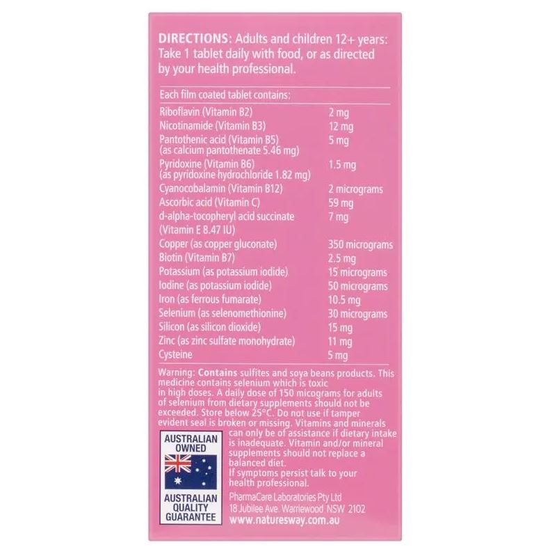 Nature's Way Hair Growth Support + Biotin & Silicon 30 viên