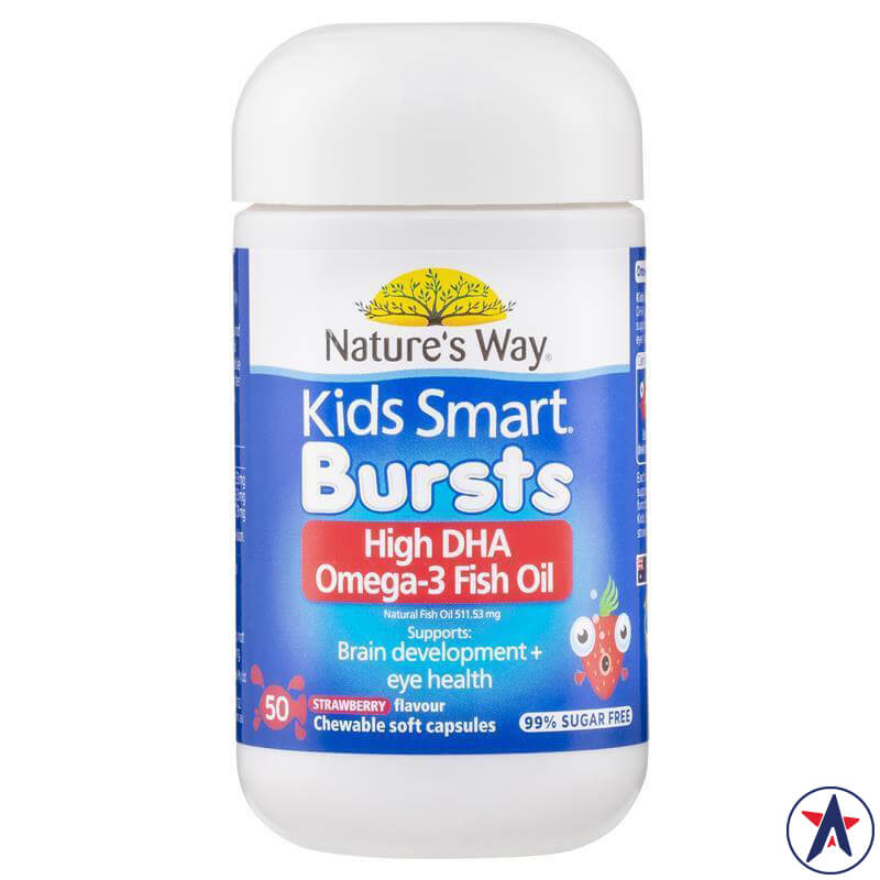 Nature's Way High DHA Omega-3 Fish Oil Kids Smart Bursts 50 viên | Thương hiệu Úc chính hãng