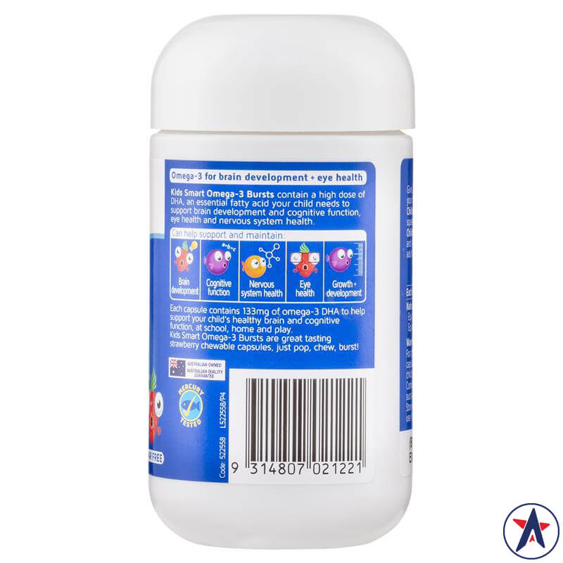 Nature's Way High DHA Omega-3 Fish Oil Kids Smart Bursts 50 viên