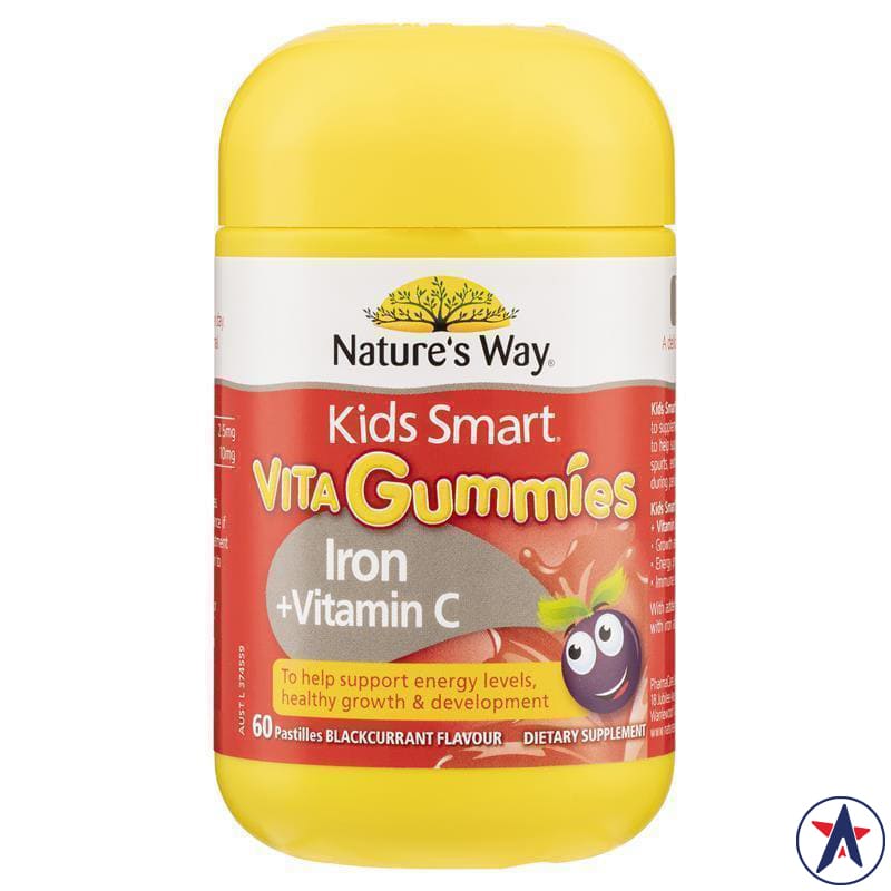 Nature's Way Kids Smart Iron + Vitamin C Vita Gummies 60 viên | Mua sắm hàng Úc tại Ausmart