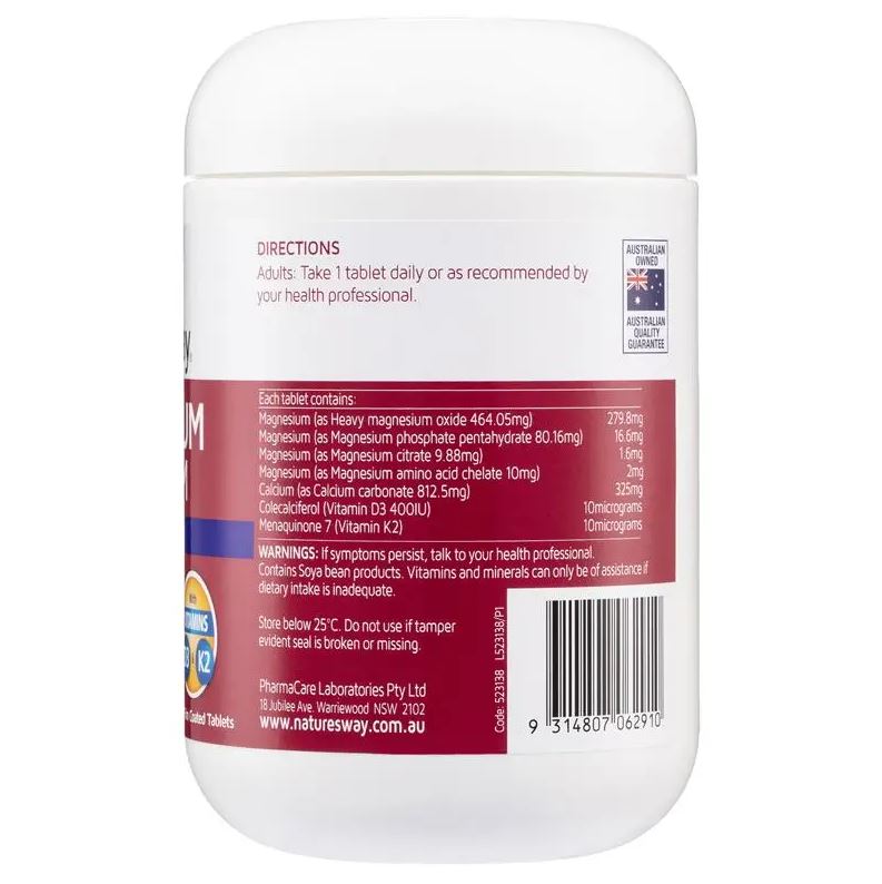 Viên uống bổ xương khớp & cơ bắp Nature's Way Magnesium Plus Calcium