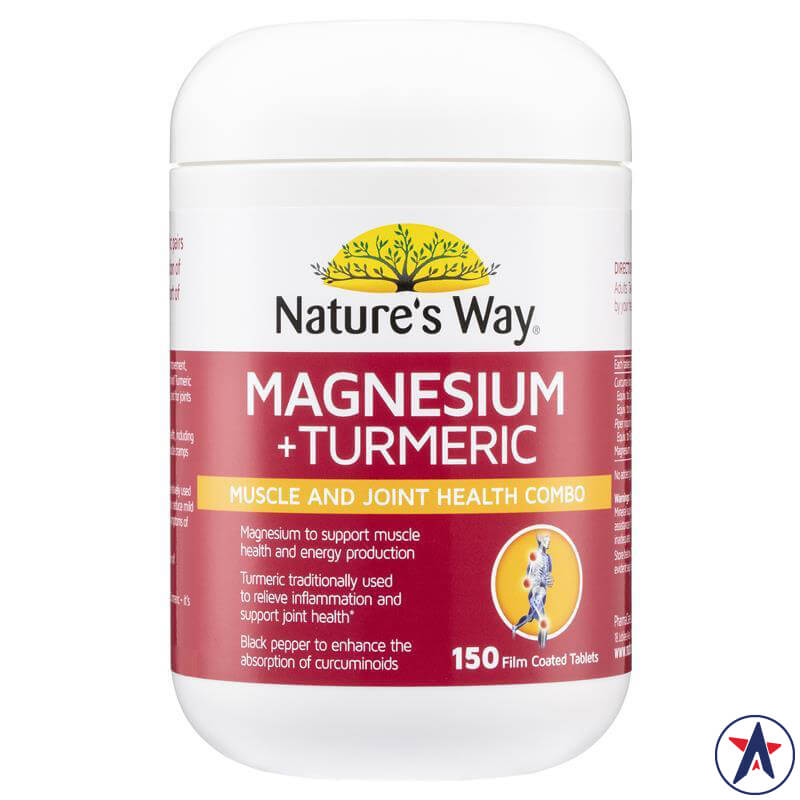 Nature's Way Magnesium + Turmeric 150 viên cung cấp Magie & Nghệ tươi | Nhập khẩu chính hãng từ Úc