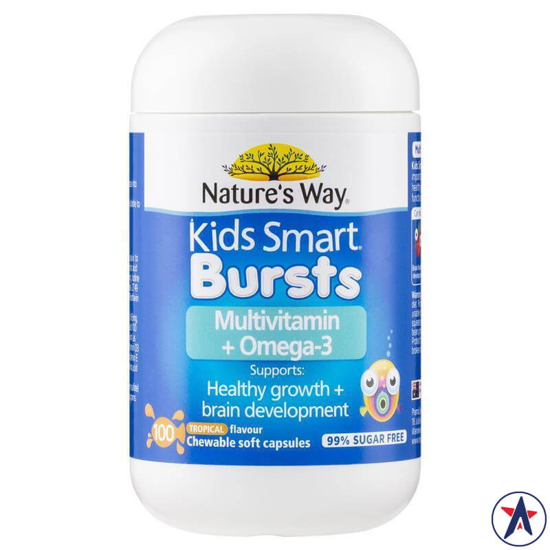 Nature's Way Multivitamin + Omega 3 Kids Smart Bursts 100 viên | Mua sắm hàng Úc tại Ausmart