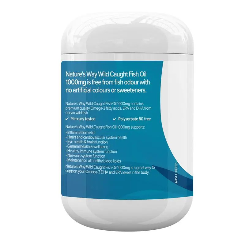 Dầu cá không mùi Nature's Way Wild Caught Odourless Fish Oil 1000mg