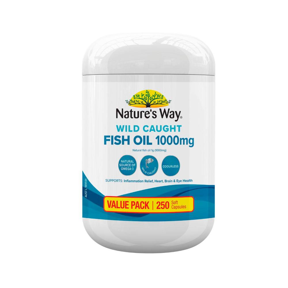 Dầu cá không mùi Nature's Way Wild Caught Odourless Fish Oil 1000mg