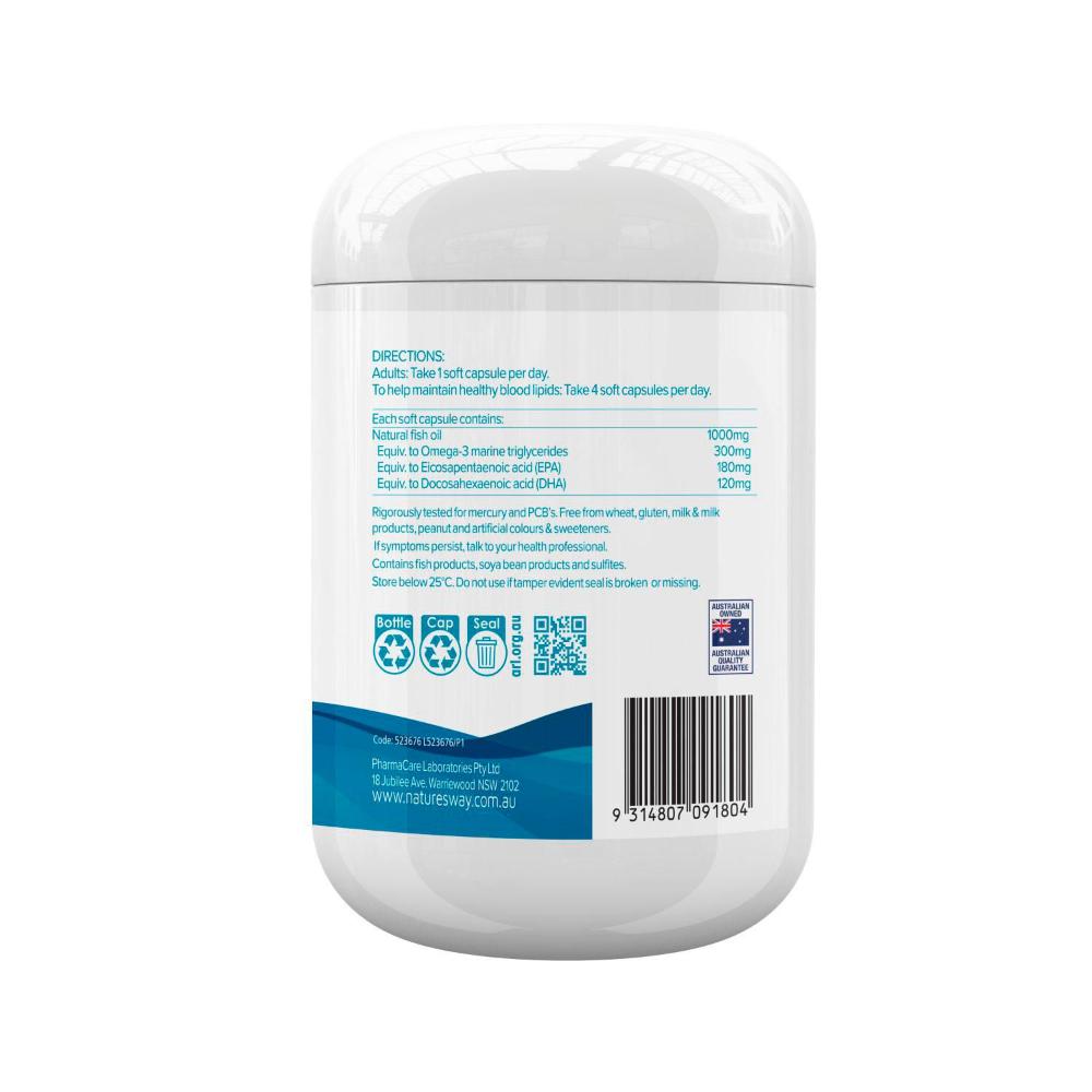 Dầu cá không mùi Nature's Way Wild Caught Odourless Fish Oil 1000mg